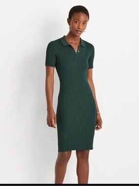 Lauren Ralph Lauren Dark Green Ribbed Polo Knit Dress (READ DESCRIPTION)